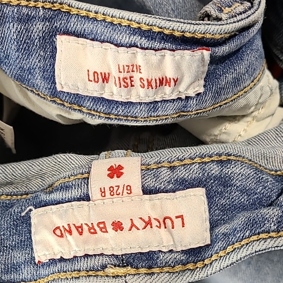 LUCKY BRAND 28x27 LIZZIE LOW RISE SKINNY GIRLS WOMEN PREOWNED STRECH BLUE JEANS - Picture 8 of 8